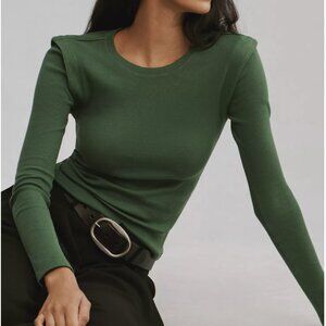 Anthropologie Long-Sleeve Ribbed Layered Top by Maeve